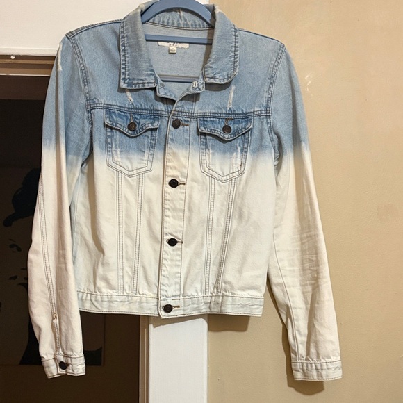 Umgee Blue and White Ombre Jean Jacket - Picture 1 of 4